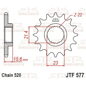 Pignon de mécanisme de verrouillage JT JTF577,15