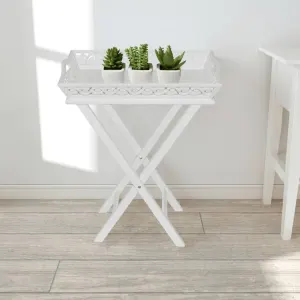 Table d'appoint avec plateau blanc