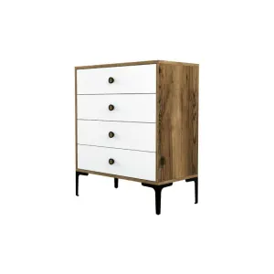 Dmora Commode effet bois beige, blanc 76x40 cm