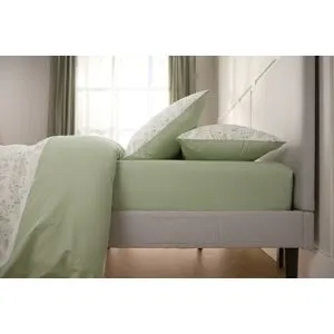 Drap Housse Percale de coton Emma 90x190 - Vert