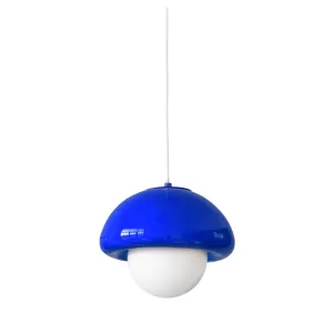 Suspension Pop Champi Ceramique E27 Bleu
