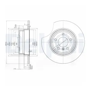 DELPHI BG3629 Disque de frein