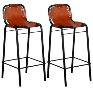 Tabourets de bar lot de 2 cuir veritable
