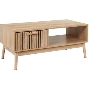 Table Basse Avec Tiroir Klaus 100cm Marron