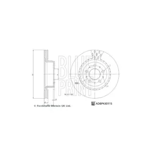 Blue Print Disques de frein pour TESLA: Model 3 (Ref: ADBP430115)