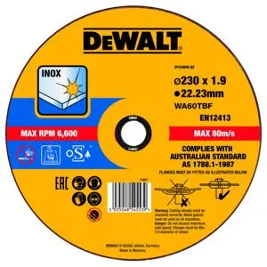 Disque à tronçonner DEWALT High Performance acier inoxydable plat 230x1,9mm (DT43909-QZ)