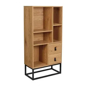 Bibliothèque Design Abbott 120cm Naturel & Noir