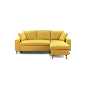 Usinestreet Canapé d'angle réversible et convertible - jaune ocre