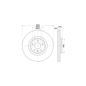 HELLA Disques de frein pour AUDI: TT (Ref: 8DD 355 129-701)