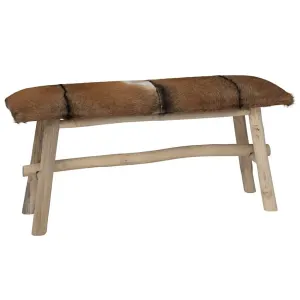 Banc cuir de chevre teck