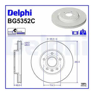 DELPHI Disques de frein pour MAXUS: eDELIVER (Ref: BG5352C)