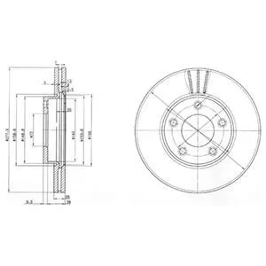 DELPHI Disques de frein pour MAZDA: 5, 3 (Ref: BG3927)