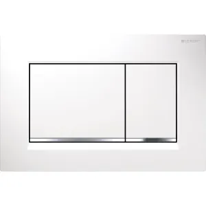 Geberit Plaque de commande Sigma 20 Pl/T blanc, rayures vc, pour 2-Mg, plastique (115883KJ1)