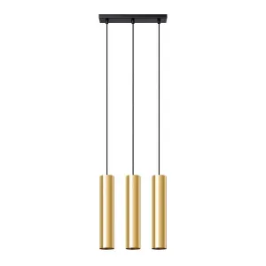 Suspension Acier Éclat Doré Gu10 3 Lagos