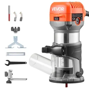VEVOR Affleureuse 710 W Défonceuse Compacte 6 Vitesses Variables pour Travail du Bois, Finition, Br…