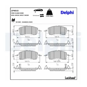DELPHI Plaquettes de frein X4 (Ref: LP5040EV)