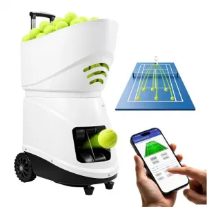 VEVOR Lanceur de Balles Tennis Automatique Machine à Balles 150PCs 128 km/h, pour Entraînement Cour…
