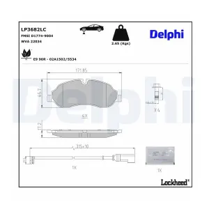DELPHI LP3682LC Plaquettes de frein