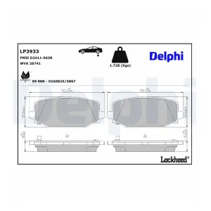 DELPHI LP3933 Plaquettes de frein