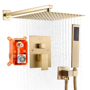 VEVOR Ensemble de Robinetterie de Douche Encastrable, Système de Douche de Pluie avec Pommeau de Tê…