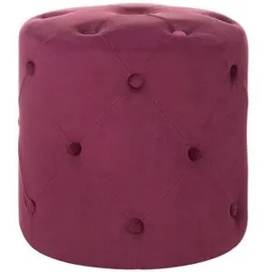 Pouf Corolla Velours Corail