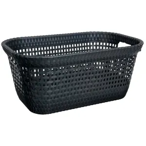 DEAHOME Corbeille à linge RATTAN noir anthracite