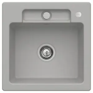 V&B; Évier encastré Siluet 50 S Flat avec garniture vidage, commande excentrique, fossil ; Villeroy…
