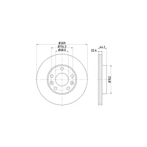 HELLA 8DD 355 122-431 Disque de frein