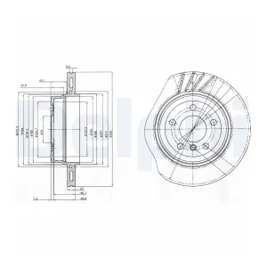 DELPHI BG3943 Disque de frein