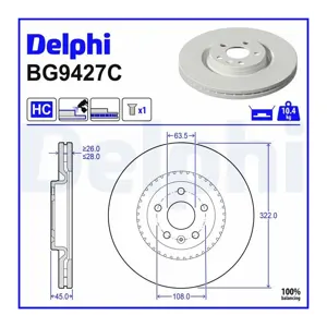 DELPHI Disques de frein pour VOLVO: EX30 (Ref: BG9427C)