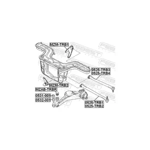 FEBEST Triangle de suspension pour MAZDA: Tribute & FORD: Maverick (Ref: 0525-TRB3)