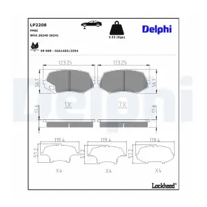 DELPHI Plaquettes de frein X4 (Ref: LP2208)