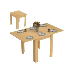 HOMCOM Table à manger extensible rectangle pour 4 à 6 personnes, table de cuisine 70-140 cm, poigné…