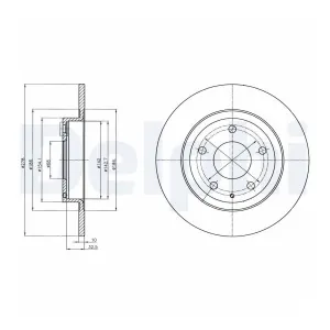 DELPHI Disques de frein pour MAZDA: 6 (Ref: BG4534C)