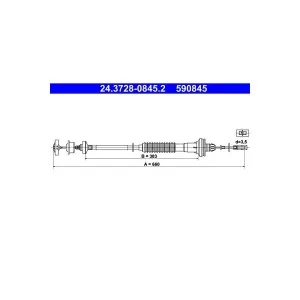 ATE 24.3728-0845.2 Câble d'embrayage