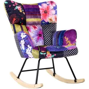 Fauteuil À Bascule Oulu Velours Multicolore