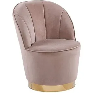 Fauteuil Alby Velours Beige Clair