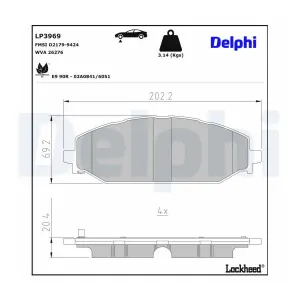 DELPHI LP3969 Plaquettes de frein