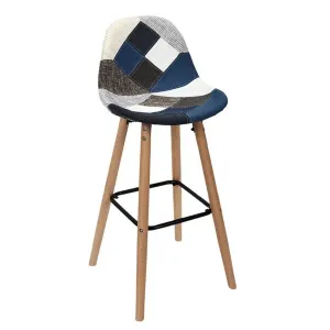 Lot de 2 Chaises de Bar Patchwork 92cm Bleu