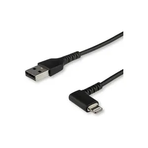 StarTech.com Câble USB-A vers Lightning Noir Robuste 2m Coudé à 90° - Câble de Charge/Synchronisati…
