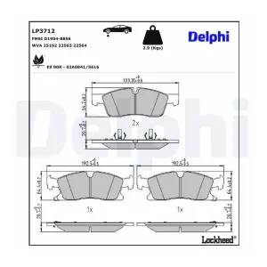 DELPHI LP3712 Plaquettes de frein