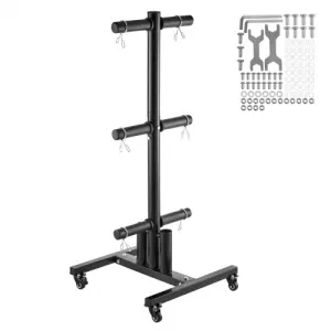 VEVOR Support d'Haltères Vertical Arbre, Rack de Rangement pour Disques des Poids de 50,8 mm, Suppo…