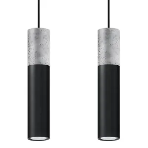 Suspension Acier Gris/noir Gu10 2 Borigio