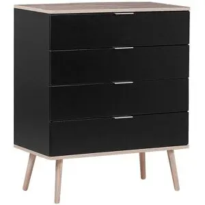 Commode À 4 Tiroirs Walpi Noir
