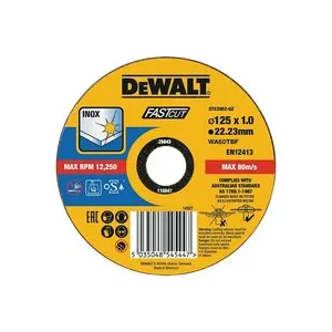 Disque à tronçonner DEWALT High Performance acier inoxydable plat 125x1mm (DT43902-QZ)