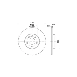 HELLA 8DD 355 127-701 Disque de frein