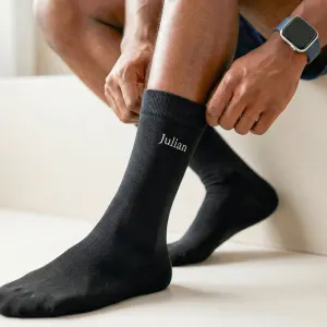 Chaussettes brodées - Noir - 35/38