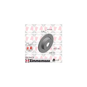 Disque De Frein Zimmermann 250.1364.20 Ford