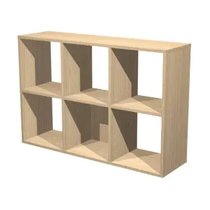 Module bibliothèque multicases - 6 cases - Chêne