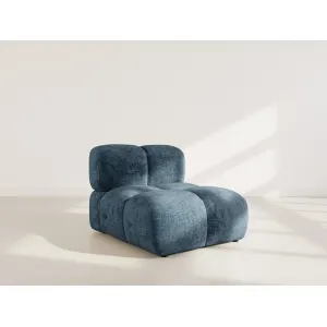 Grace - module d'assise en velours texturé - bleu